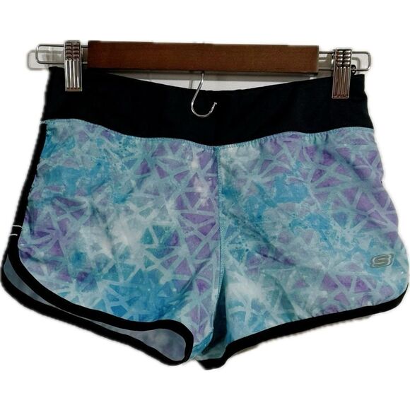 Skechers Blue and Purple Athletic Shorts with Quick-Dry Fabric - Picture 1 of 4
